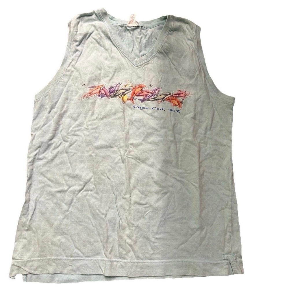Women’s Light Blue Cape Cod V Neck Tank Top Size XL Summer